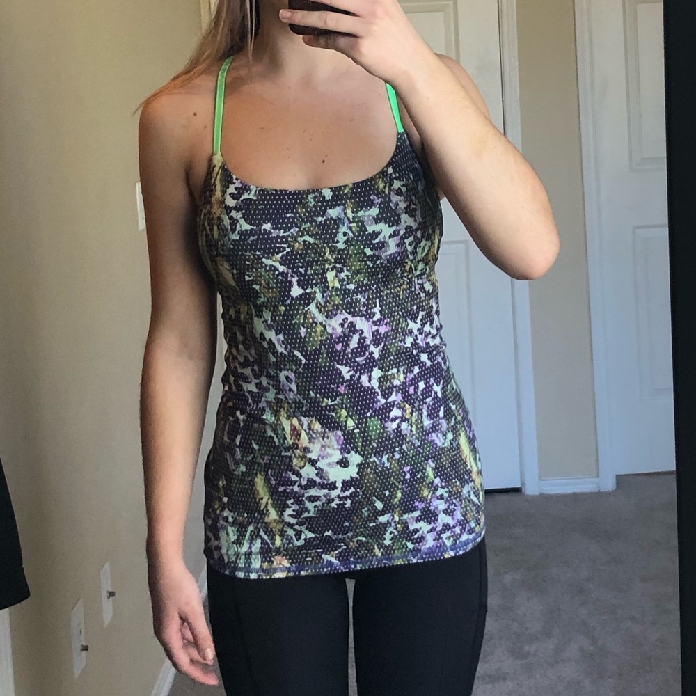Green multi-color Lululemon tank top size 4